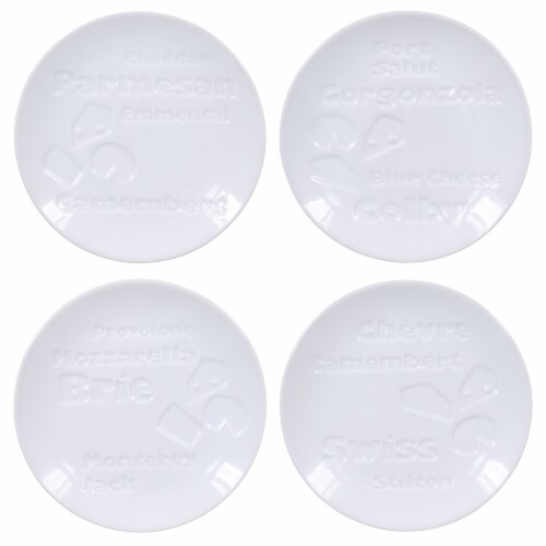 BIA Cordon Bleu Debossed Cheese Plates Set - White Perspective: top