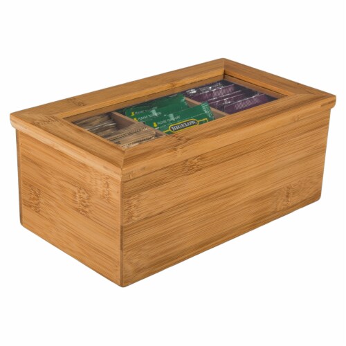 BIA Cordon Bleu Natural Living Bamboo 3 Compartment Tea Storage Box Perspective: top