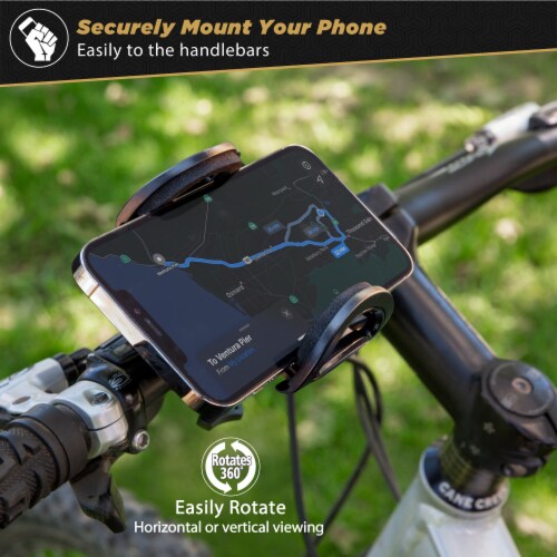 Scosche Handleit Handlebar Bike Mount Universal Mobile Device Holder - Black Perspective: top