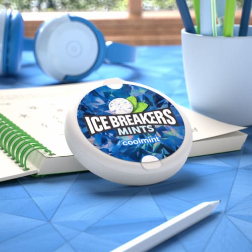 ICE BREAKERS Cool Mint Sugar Free Mints Tin Perspective: top