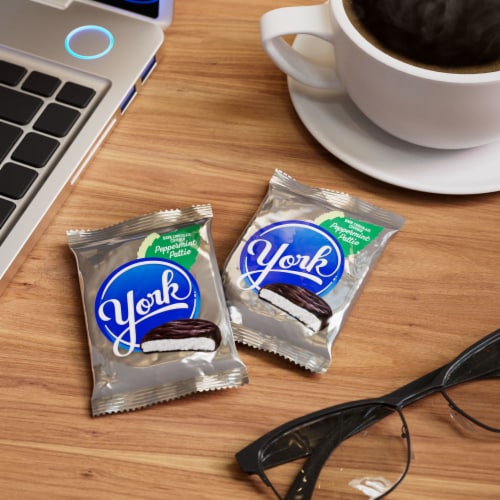 YORK Dark Chocolate Peppermint Patties Candy Pack Perspective: top