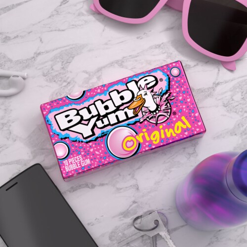 BUBBLE YUM Original Flavored Chewy Bubble Gum Pack Perspective: top