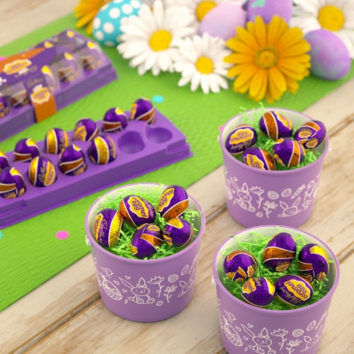 CADBURY Milk Chocolate with Caramel Center Eggs Easter Candy Carton Perspective: top