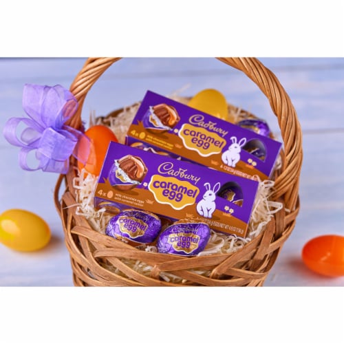 CADBURY Milk Chocolate with Caramel Center Eggs Easter Candy Eggs Perspective: top