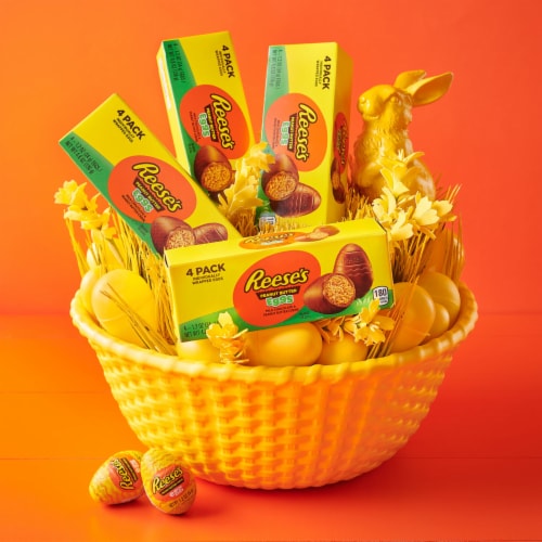 REESE'S Milk Chocolate Peanut Butter Creme Eggs Easter Candy Box Perspective: top