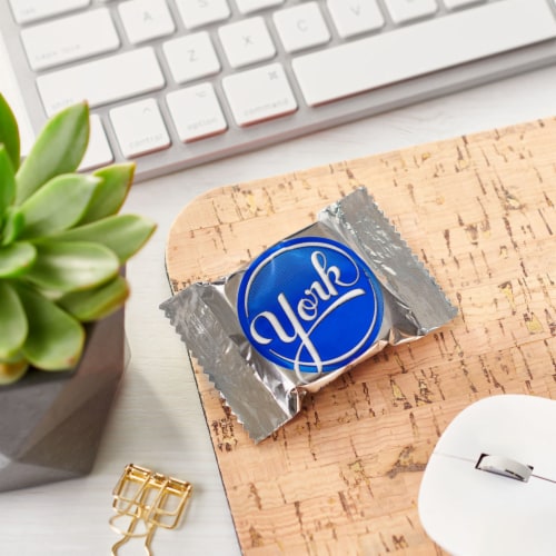 YORK Dark Chocolate Snack Size Peppermint Patties Candy Packs Perspective: top
