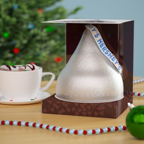 HERSHEY'S KISSES Milk Chocolate Christmas Candy Gift Box Perspective: top