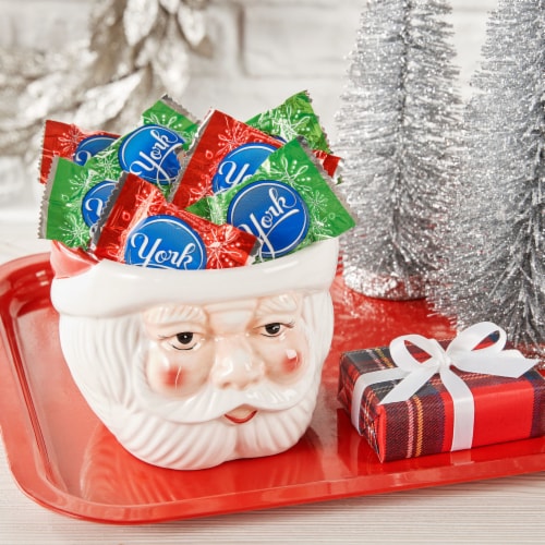 YORK Dark Chocolate Peppermint Patties Snowflakes Christmas Candy Bag Perspective: top