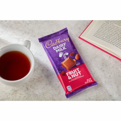 CADBURY DAIRY MILK Fruit & Nut Milk Chocolate Candy Bar Perspective: top