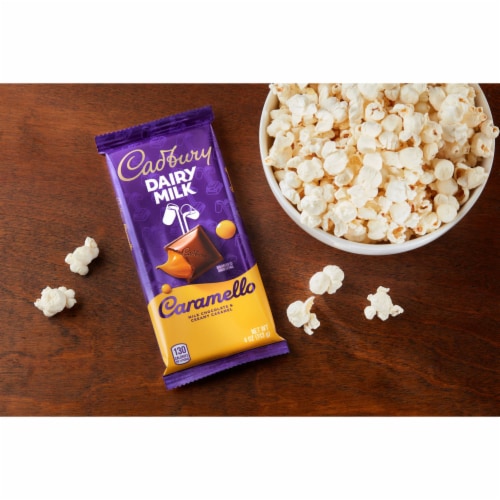 CADBURY DAIRY MILK CARAMELLO Milk Chocolate and Creamy Caramel Candy Bar Perspective: top