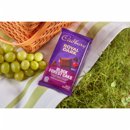 CADBURY ROYAL DARK Black Forest Cake Dark Chocolate Candy Bar Perspective: top