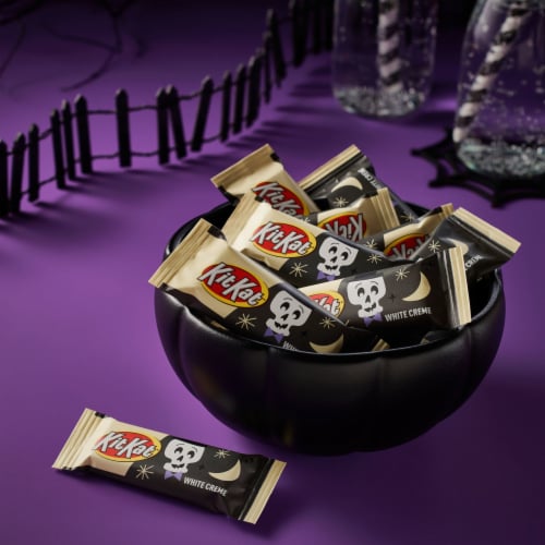 KIT KAT® Breaking Bones White Creme Snack Size Halloween Wafer Candy Bars Bag Perspective: top