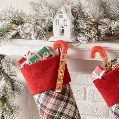 REESE'S PIECES Peanut Butter Christmas Candy Plastic Cane Perspective: top