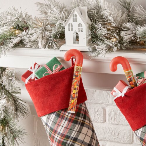 REESE'S PIECES Peanut Butter Christmas Candy Plastic Cane Perspective: top