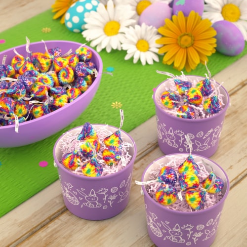 HERSHEY'S KISSES Milk Chocolate Tie Dye Easter Candy Bag Perspective: top