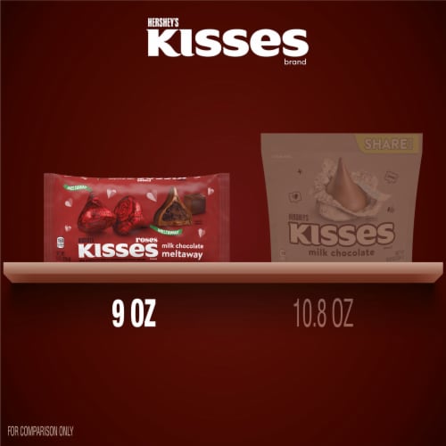 HERSHEY'S KISSES Milk Chocolate Meltaway Valentine Candy Bag Perspective: top