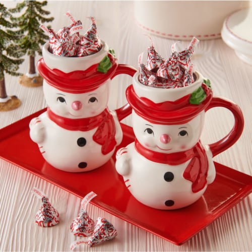 HERSHEY'S KISSES Candy Cane Flavored Christmas Candy Bag Perspective: top