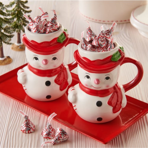 HERSHEY'S KISSES Candy Cane Flavored Christmas Candy Bulk Bag Perspective: top