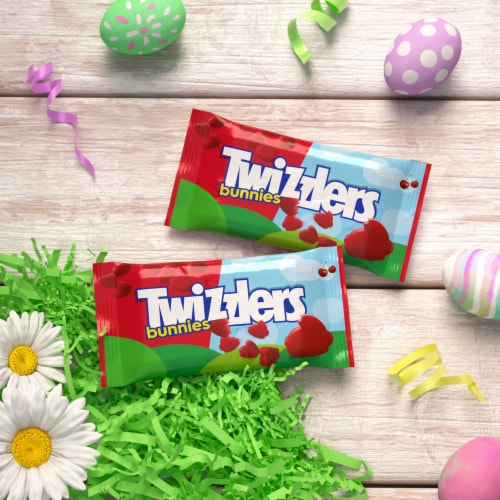 TWIZZLERS Cherry Flavored Bunnies Easter Candy Bag Perspective: top