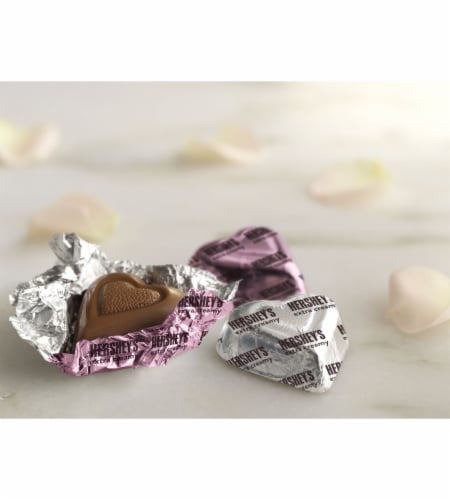 Hershey's Extra Creamy Milk Chocolate Hearts Perspective: top