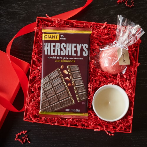 HERSHEY'S SPECIAL DARK Chocolate with Almonds Giant Candy Bar Perspective: top