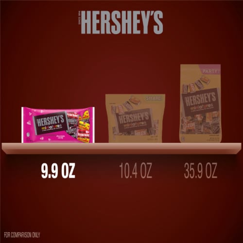 HERSHEY'S Miniatures Assorted Chocolate Valentine Candy Bag Perspective: top