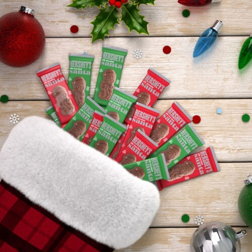 HERSHEY'S Milk Chocolate Santas Christmas Candy Pack Perspective: top