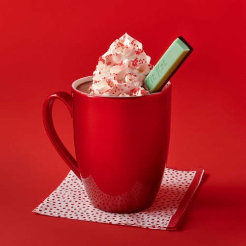 KIT KAT® DUOS Mint and Dark Chocolate Snack Size Wafer Candy Holiday Bag Perspective: top