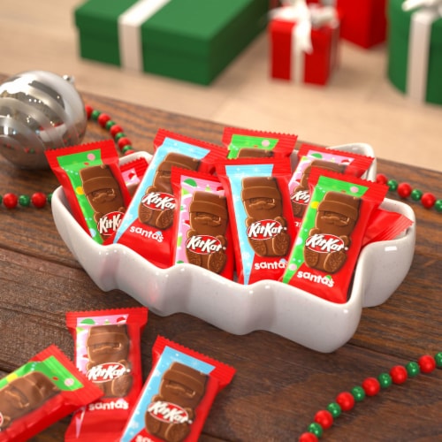 KIT KAT® Milk Chocolate Wafer Snack Size Santas Christmas Candy Bag Perspective: top
