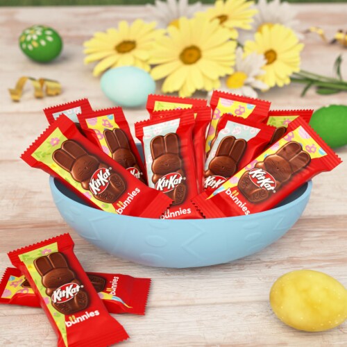 KIT KAT® Milk Chocolate Wafer Snack Size Bunnies Easter Candy Bag Perspective: top