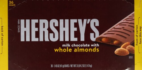 Hershey's®  Milk Chocolate with Almonds Standard Bar Box Perspective: top