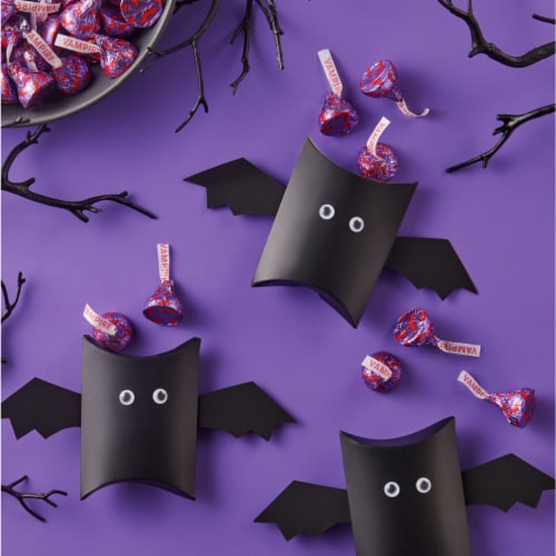 Hershey's Kisses Milk Chocolate Filled with Strawberry Creme Vampire Halloween Candy Perspective: top