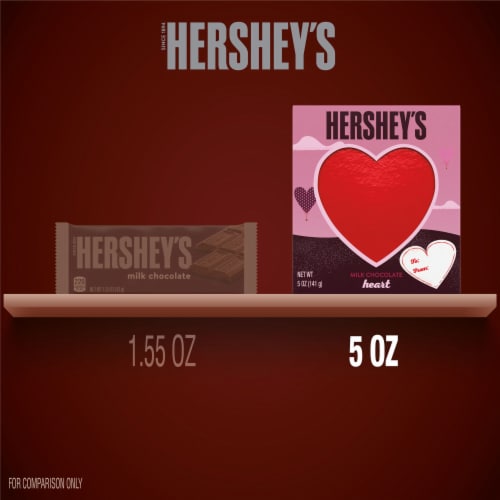 HERSHEY'S Milk Chocolate Heart Valentine Candy Gift Box Perspective: top