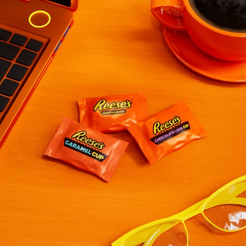 REESE'S Assorted Flavored Snack Size Peanut Butter Cups Candy Party Pack Perspective: top