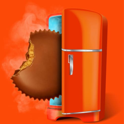 REESE'S Milk Chocolate Peanut Butter Snack Size Cups Candy Packs Perspective: top
