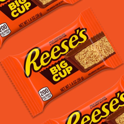 REESE'S Big Cup Milk Chocolate Peanut Butter Cups Candy Packs Perspective: top