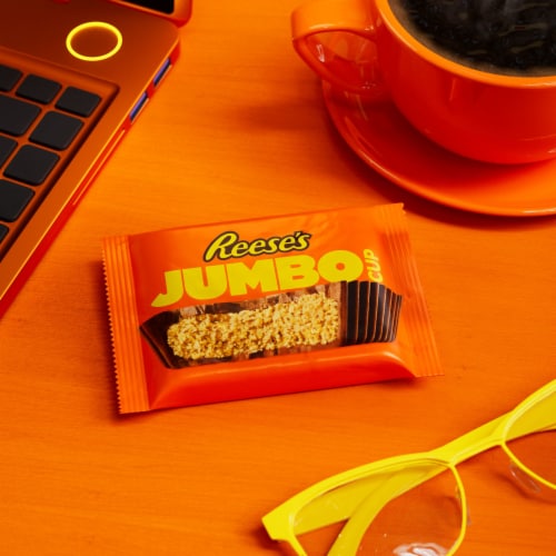 REESE'S Jumbo Cup Milk Chocolate Peanut Butter Cup Candy Pack Perspective: top