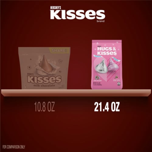 HERSHEY'S HUGS & KISSES Assorted Flavored Valentine Candy Bag Perspective: top