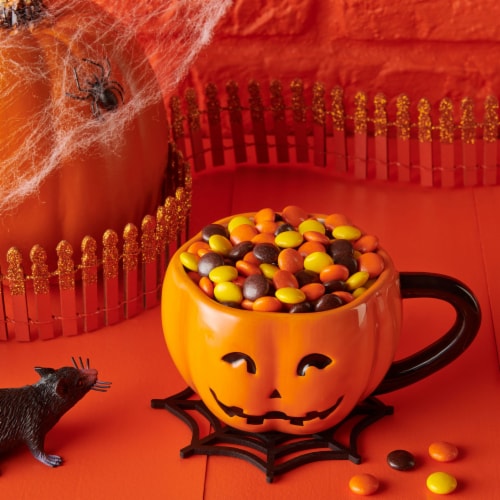 REESE'S PIECES Peanut Butter in a Crunchy Shell Halloween Candy Bag Perspective: top