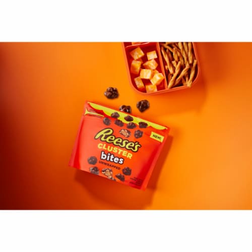 REESE'S CLUSTER BITES Peanut Butter Caramel and Peanuts Candy Bag Perspective: top