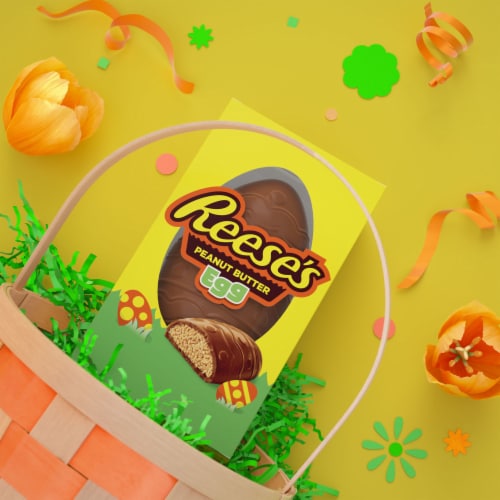REESE'S Milk Chocolate Peanut Butter Egg Easter Candy Gift Box Perspective: top