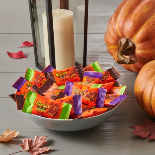 REESE'S Milk Chocolate Peanut Butter Snack Size Halloween Candy Variety Bag Perspective: top