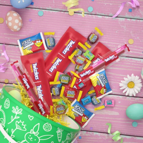 TWIZZLERS and JOLLY RANCHER Fruit Flavored Easter Candy Bulk Bag Perspective: top