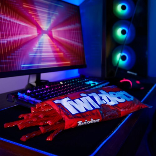 TWIZZLERS Twists Strawberry Flavored Licorice Style Christmas Candy Bag Perspective: top