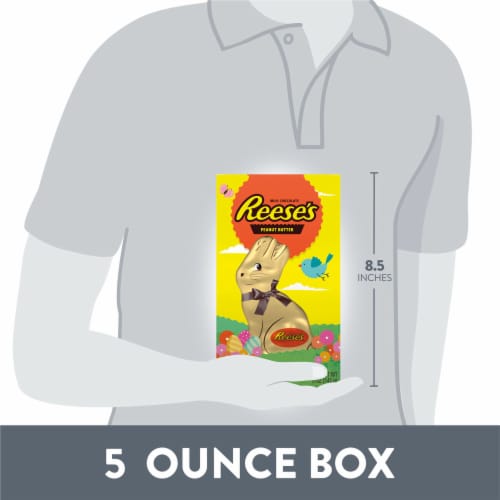 REESE'S Peanut Butter Milk Chocolate Bunny Easter Candy Gift Box Perspective: top
