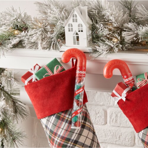 HERSHEY'S KISSES Milk Chocolate Christmas Candy Plastic Cane Perspective: top