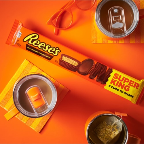 REESE'S Milk Chocolate Super King Size Peanut Butter Cups Candy Pack Perspective: top