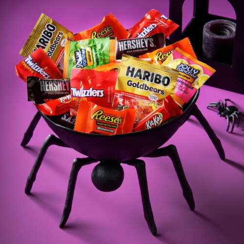 Hershey Assorted Flavored Miniatures Halloween Candy Variety Bag Perspective: top