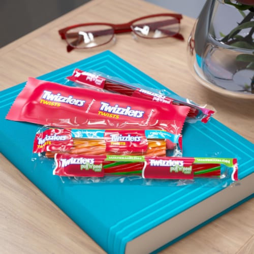 TWIZZLERS Assorted Flavored Licorice Style Candy Bulk Party Pack Perspective: top