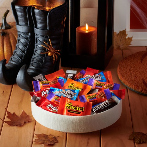 Hershey Assorted Chocolate Flavored Snack Size Halloween Candy Bag Perspective: top